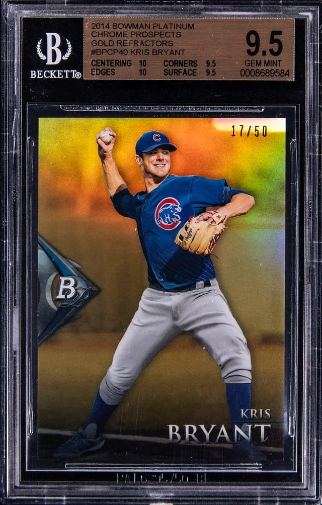 2014 Bowman Platinum Kris Bryant Chrome Prospects Gold Refractor #BCP40 card image
