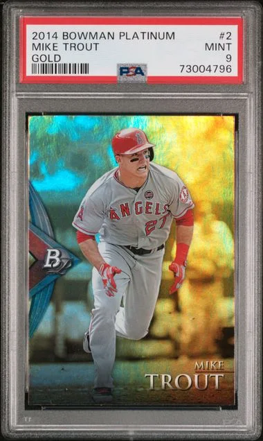 2014 Bowman Platinum Mike Trout Gold #2 card image