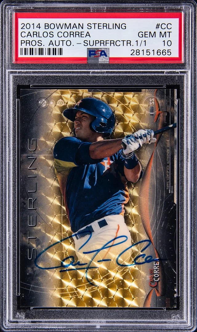 2014 Bowman Sterling Carlos Correa Prospect Autograph Superfractor #CC card image