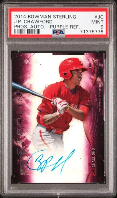 2014 Bowman Sterling J.P. Crawford Prospect Autograph Purple Refractor #BSPA-JC card image