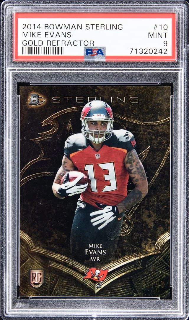 2014 Bowman Sterling Mike Evans Gold Refractor #10 card image