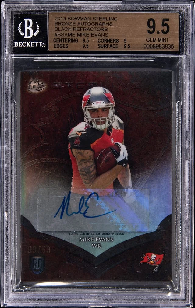 2014 Bowman Sterling Mike Evans Bronze Autographs Black Refractor #BSA-ME card image
