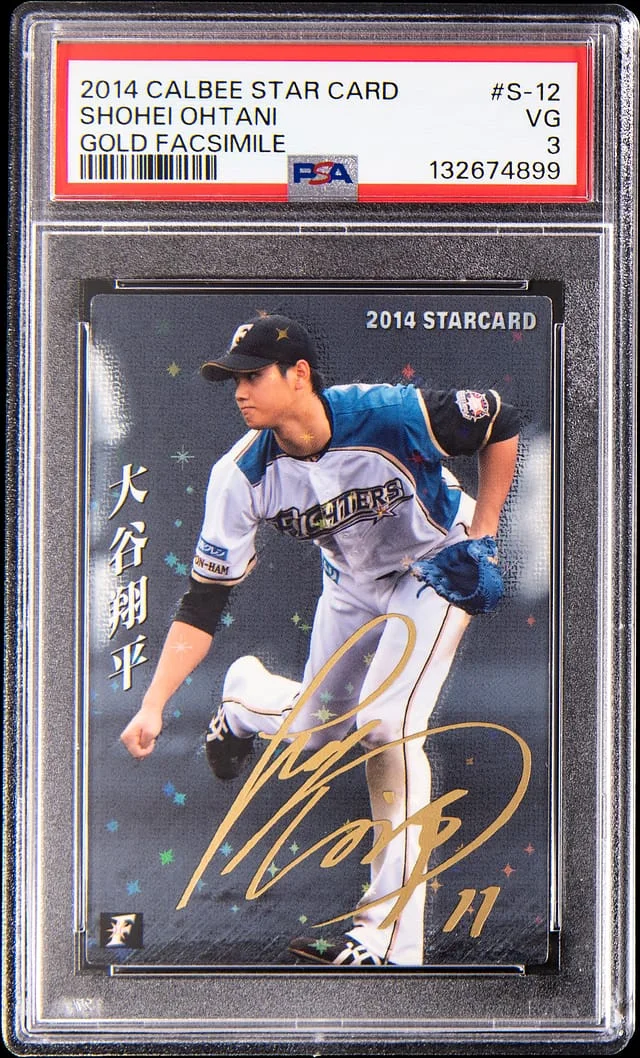 2014 Calbee Star Card Gold Facsimile Shohei Ohtani #S-12 card image