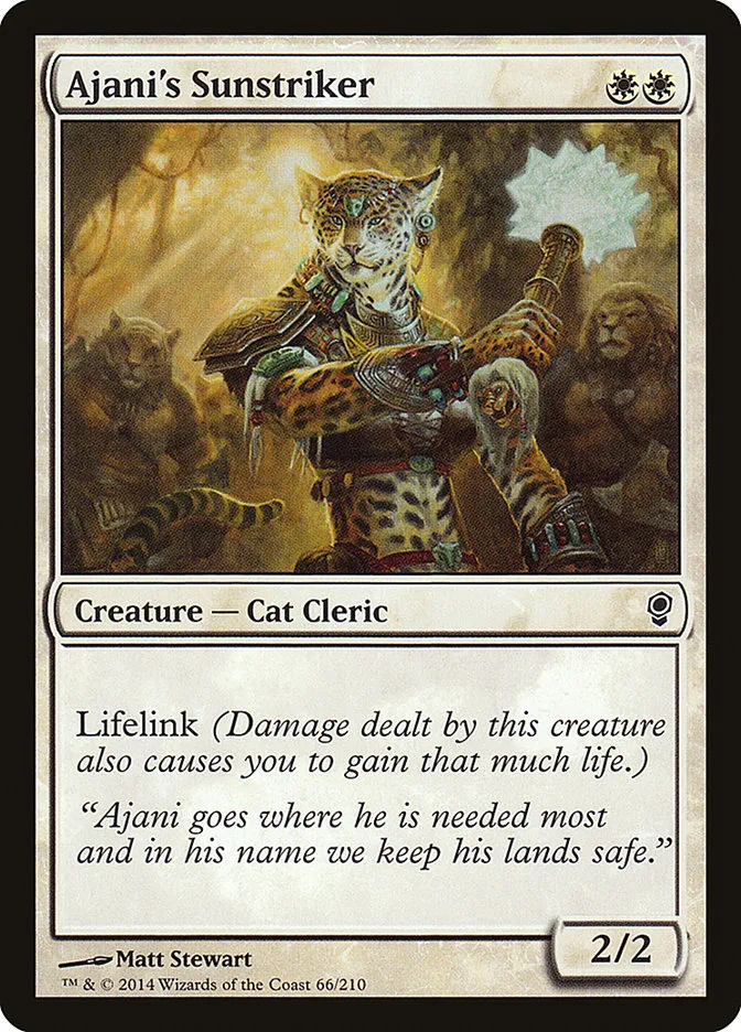 2014 Conspiracy Ajani's Sunstriker common #66 unlisted card image