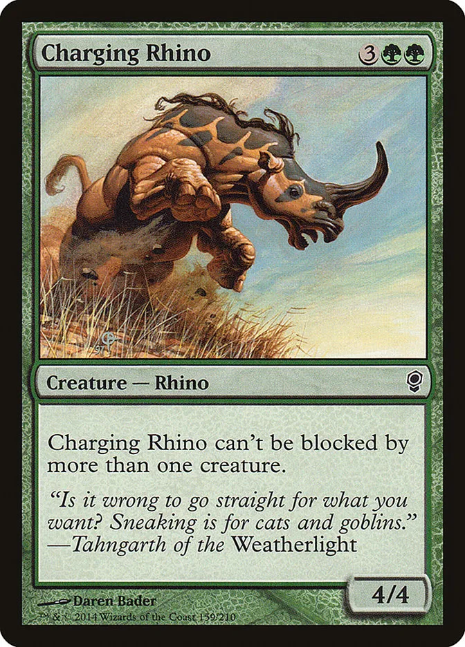 2014 Conspiracy Charging Rhino common #159 unlisted card image