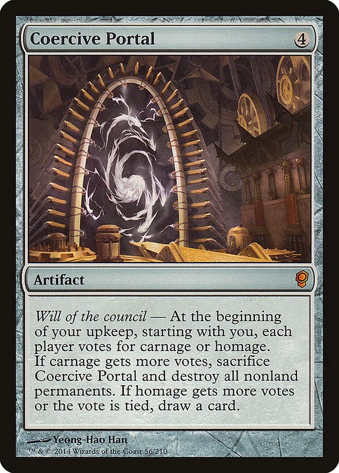 2014 Conspiracy Coercive Portal mythic #56 unlisted card image