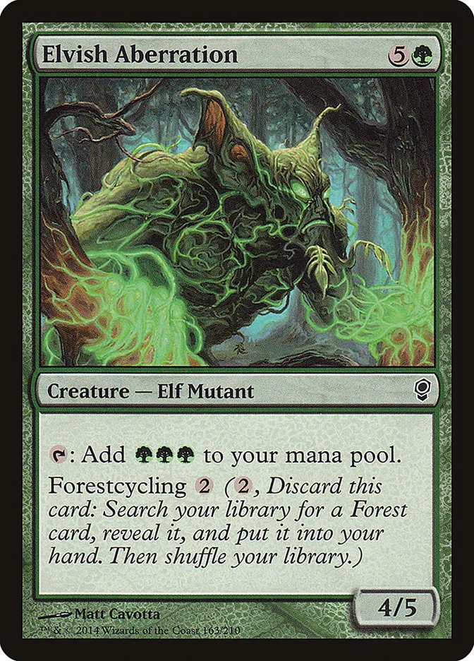 2014 Conspiracy Elvish Aberration common #163 unlisted card image
