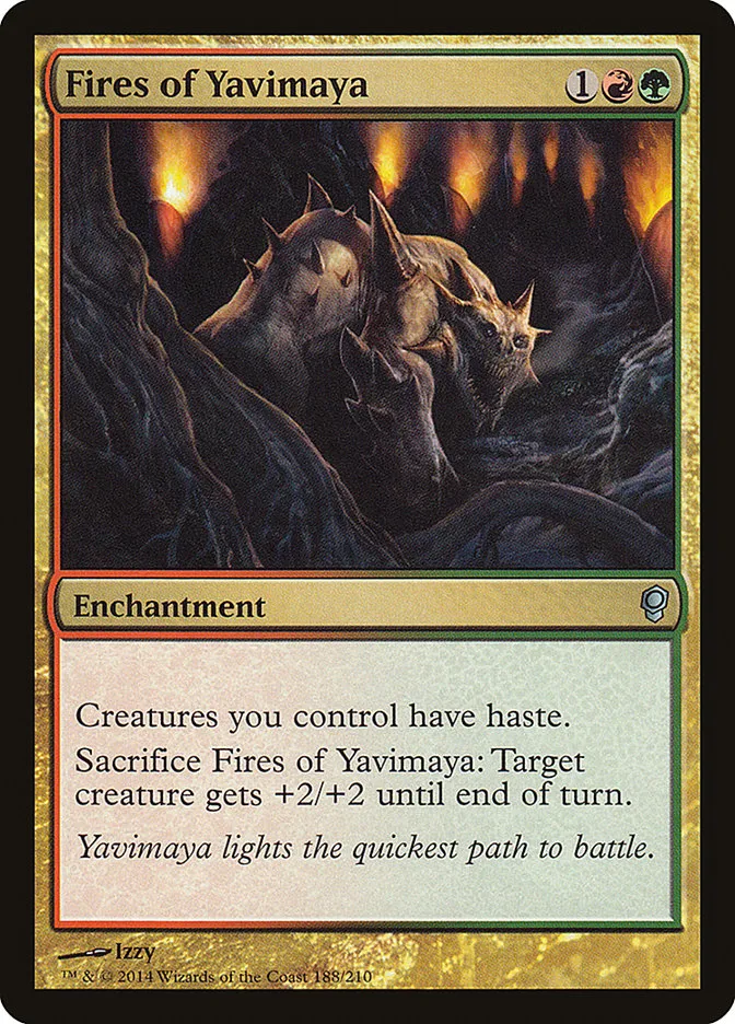 2014 Conspiracy Fires of Yavimaya uncommon #188 unlisted card image