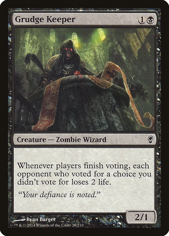 2014 Conspiracy Grudge Keeper common #28 unlisted card image