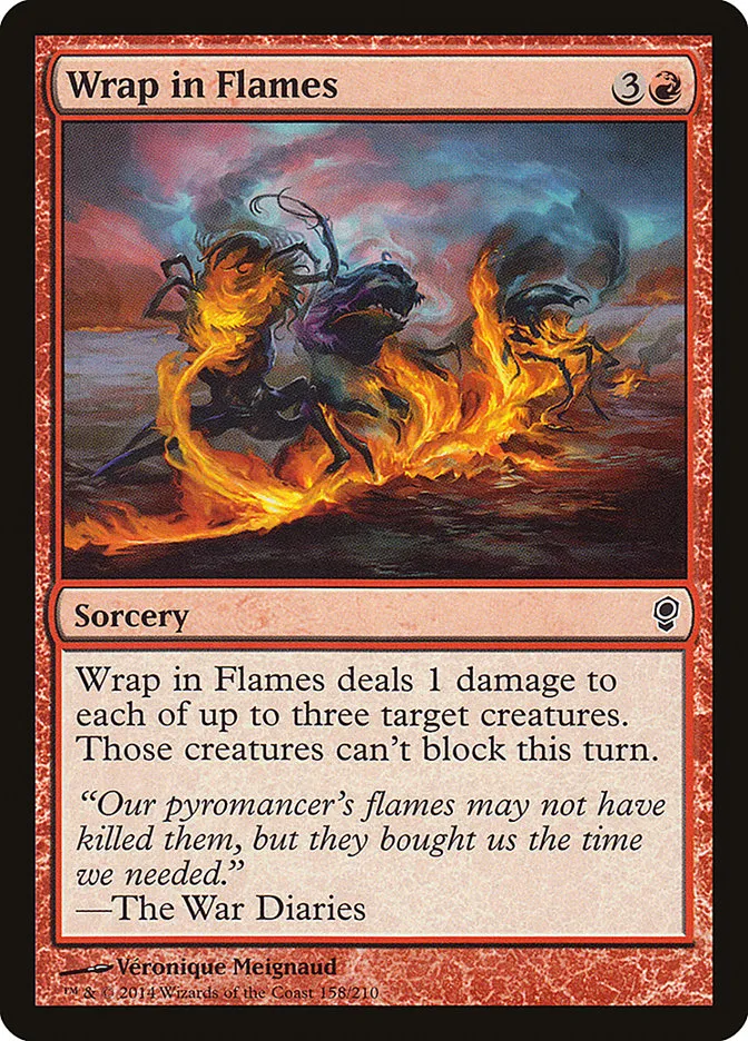 2014 Conspiracy Wrap in Flames common #158 unlisted card image
