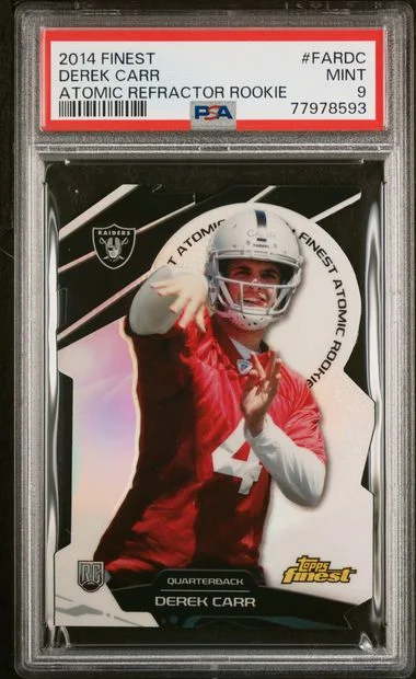 2014 Finest Atomic Refractor Fardc Derek Carr #no-number card image