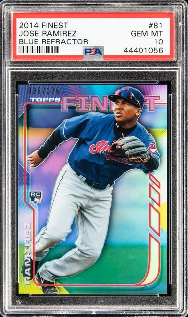2014 Finest Jose Ramirez Blue Refractor #81 card image