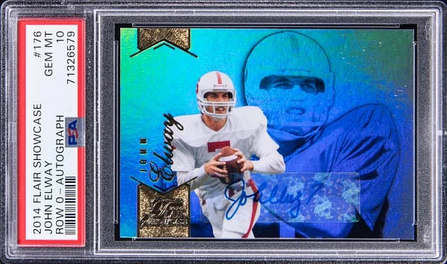 2014 Flair Showcase John Elway Row 0 Autograph #176 card image