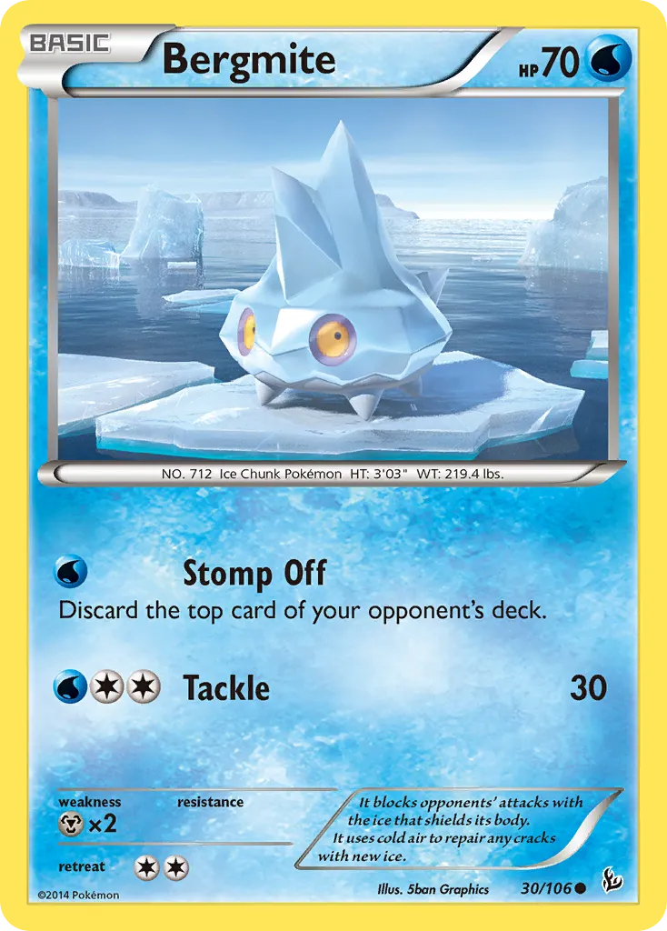 2014 Flashfire Bergmite Common #030/106 Common card image