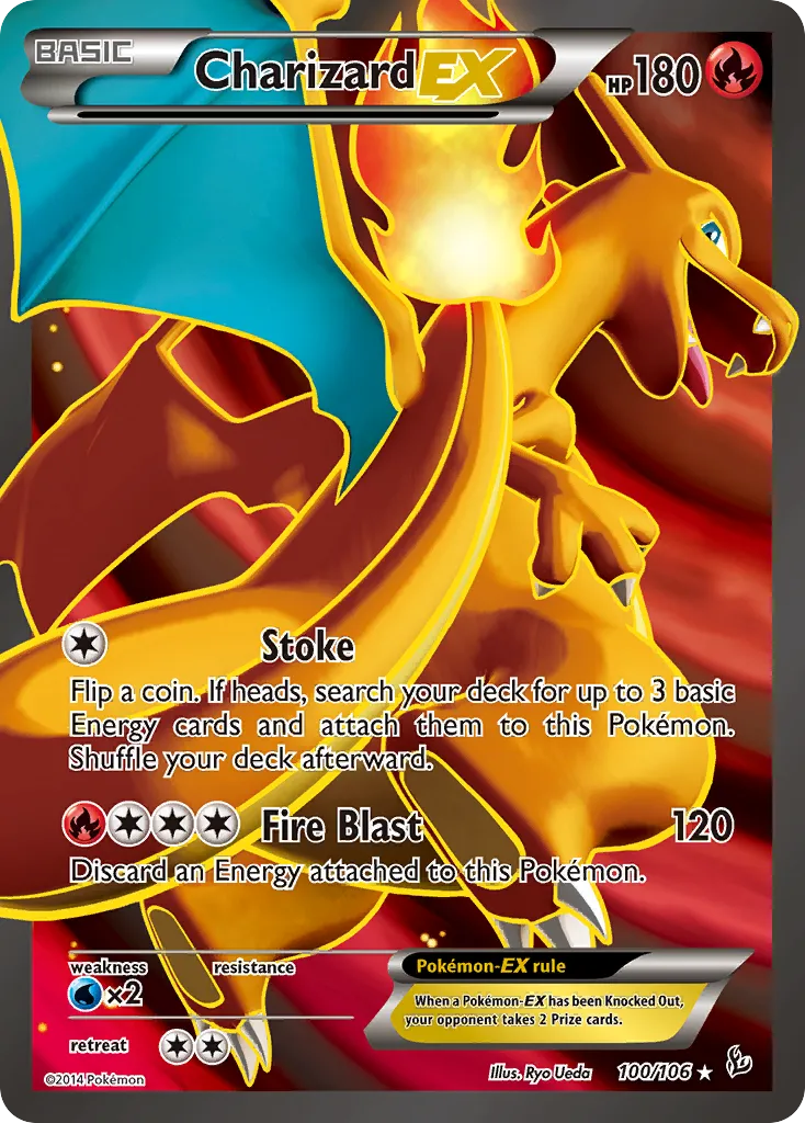 2014 Flashfire Charizard-EX #012/106 Rare Holo EX card image