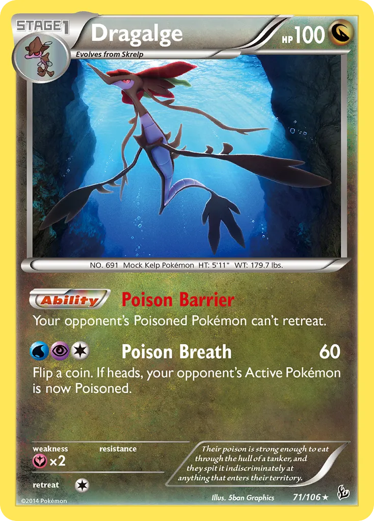 2014 Flashfire Dragalge Rare #071/106 Rare card image