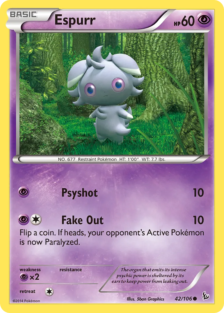 2014 Flashfire Espurr Common #042/106 Common card image