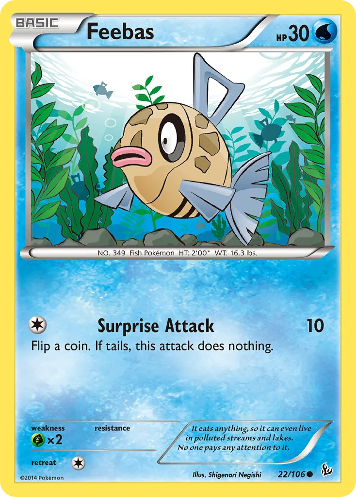 2014 Flashfire Feebas Common #022/106 Common card image