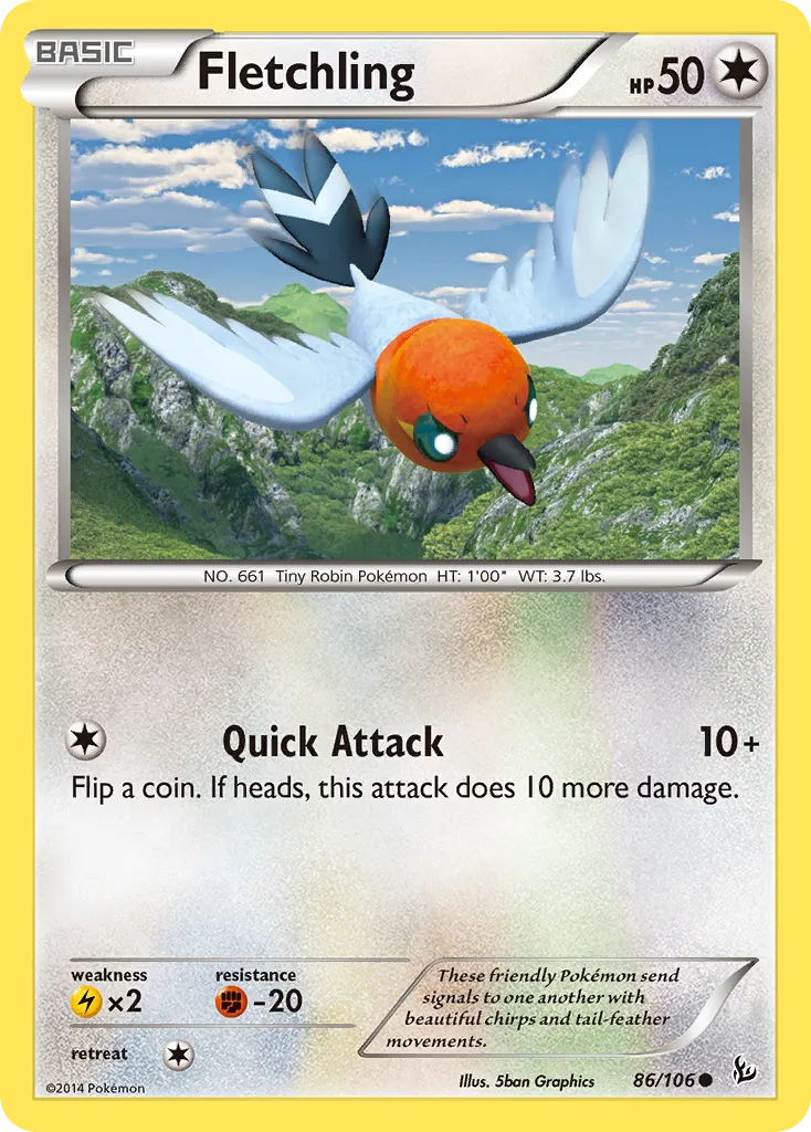 2014 Flashfire Fletchling Common #086/106 Common card image