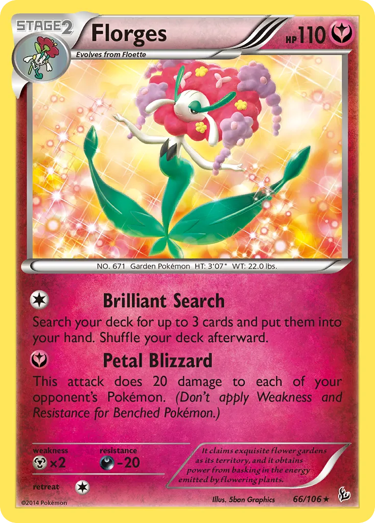 2014 Flashfire Florges Rare Holo #066/106 Rare Holo card image