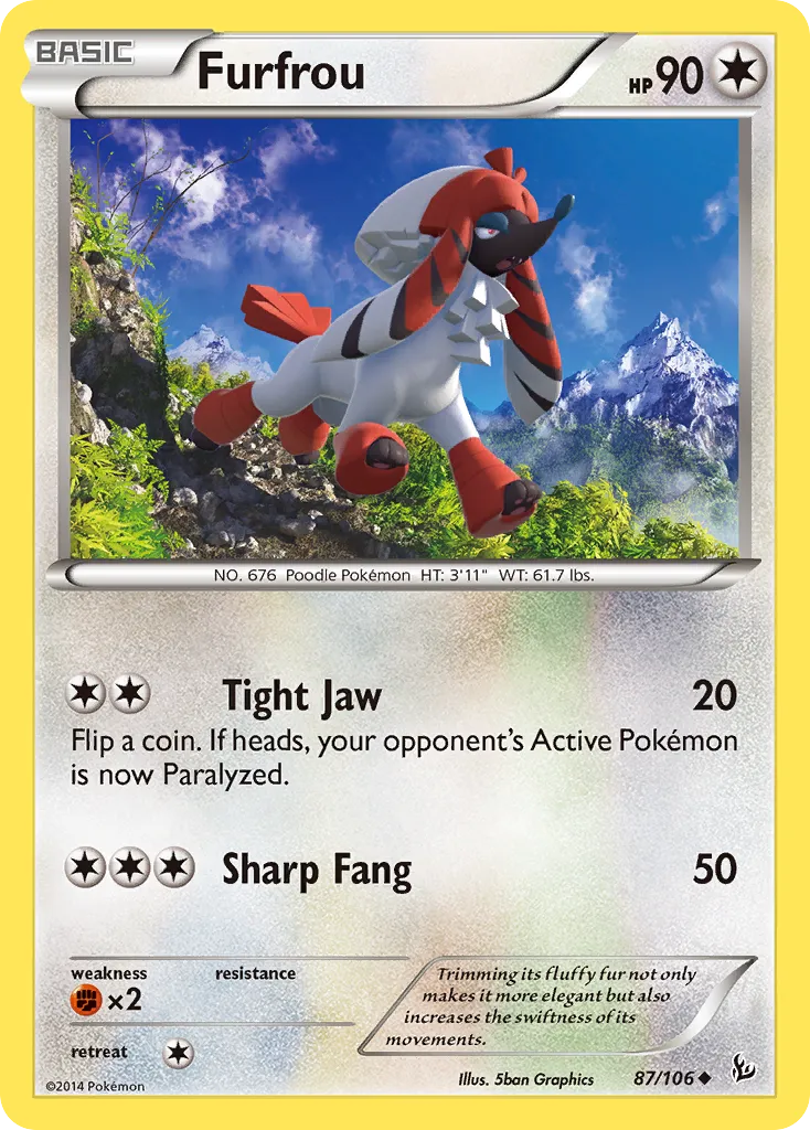 2014 Flashfire Furfrou Uncommon #087/106 Uncommon card image