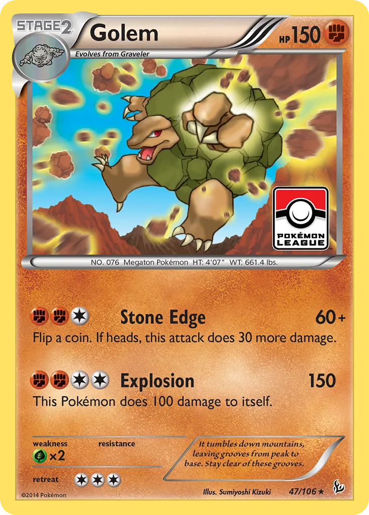 2014 Flashfire Golem Rare #047/106 Rare card image