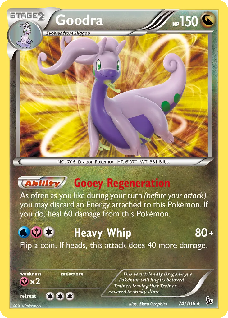 2014 Flashfire Goodra Rare Holo #074/106 Rare Holo card image