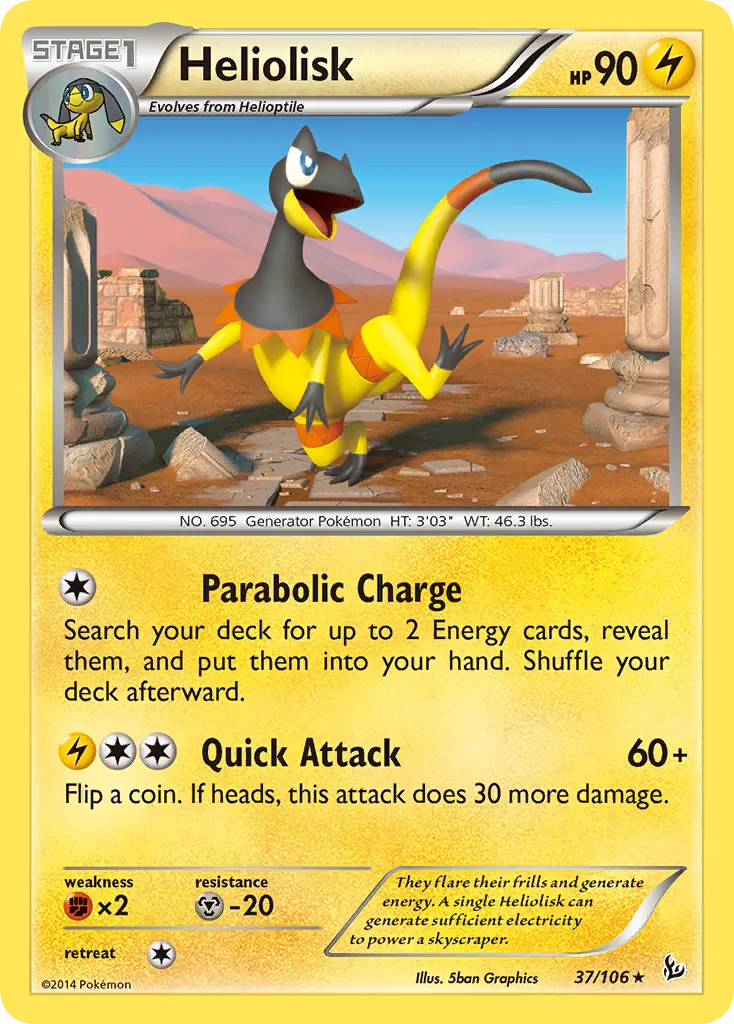 2014 Flashfire Heliolisk Rare #037/106 Rare card image