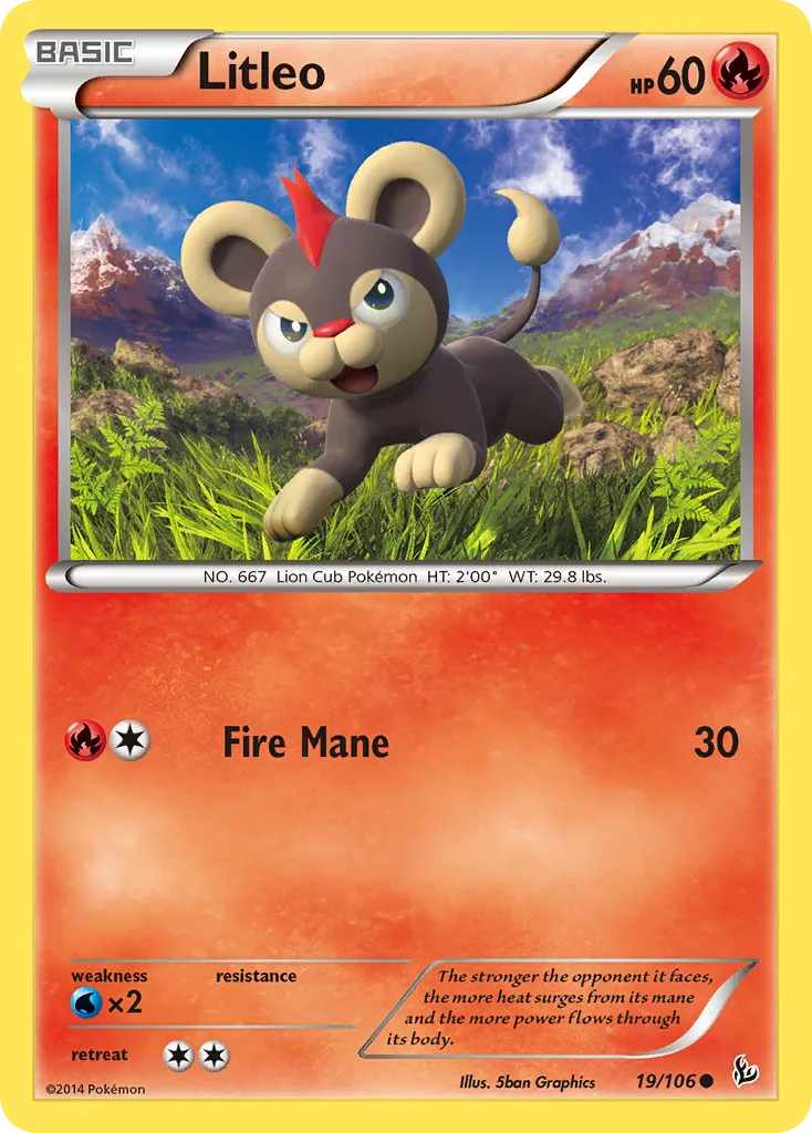 2014 Flashfire Litleo Common #018/106 Common card image
