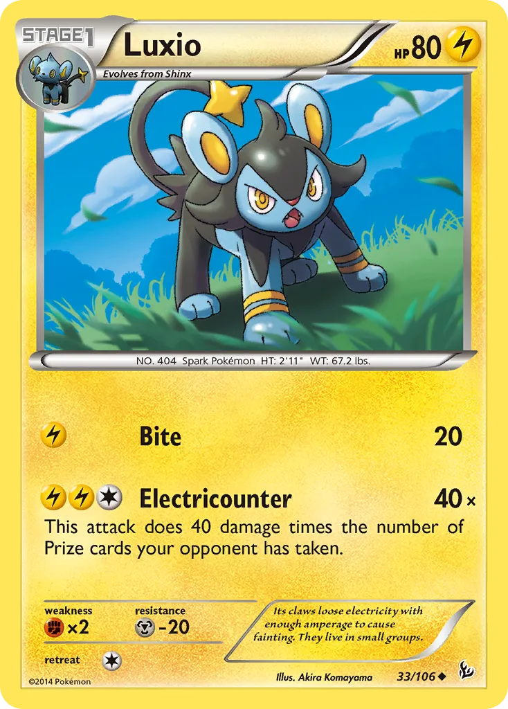 2014 Flashfire Luxio Uncommon #033/106 Uncommon card image
