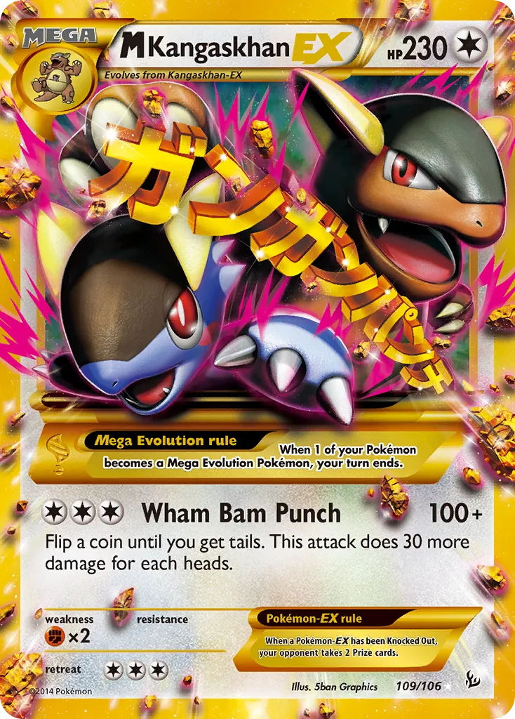 2014 Flashfire M Kangaskhan-EX #109/106 Rare Secret card image