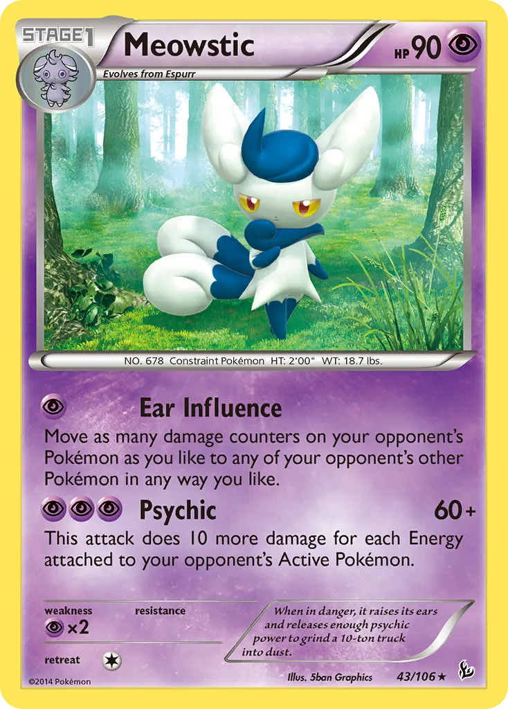 2014 Flashfire Meowstic Rare #043/106 Rare card image