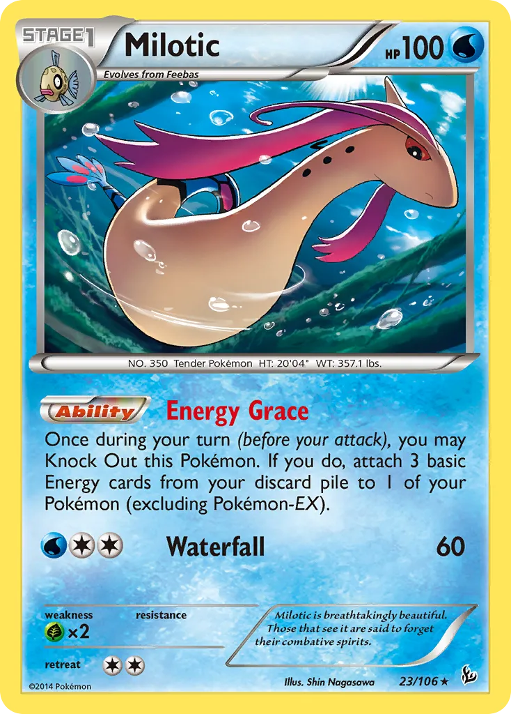 2014 Flashfire Milotic Rare Holo #023/106 Rare Holo card image