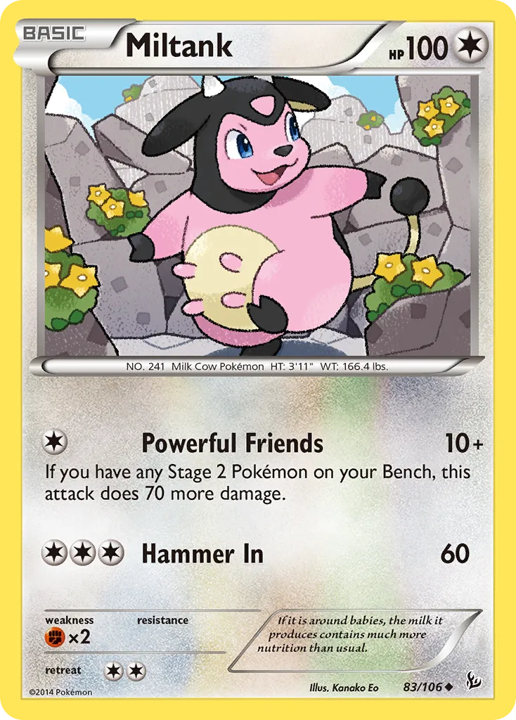 2014 Flashfire Miltank Uncommon #083/106 Uncommon card image