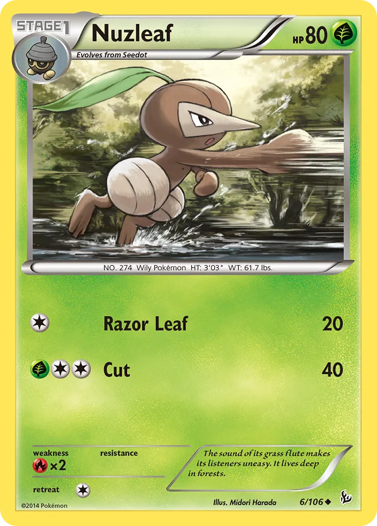 2014 Flashfire Nuzleaf Uncommon #006/106 Uncommon card image