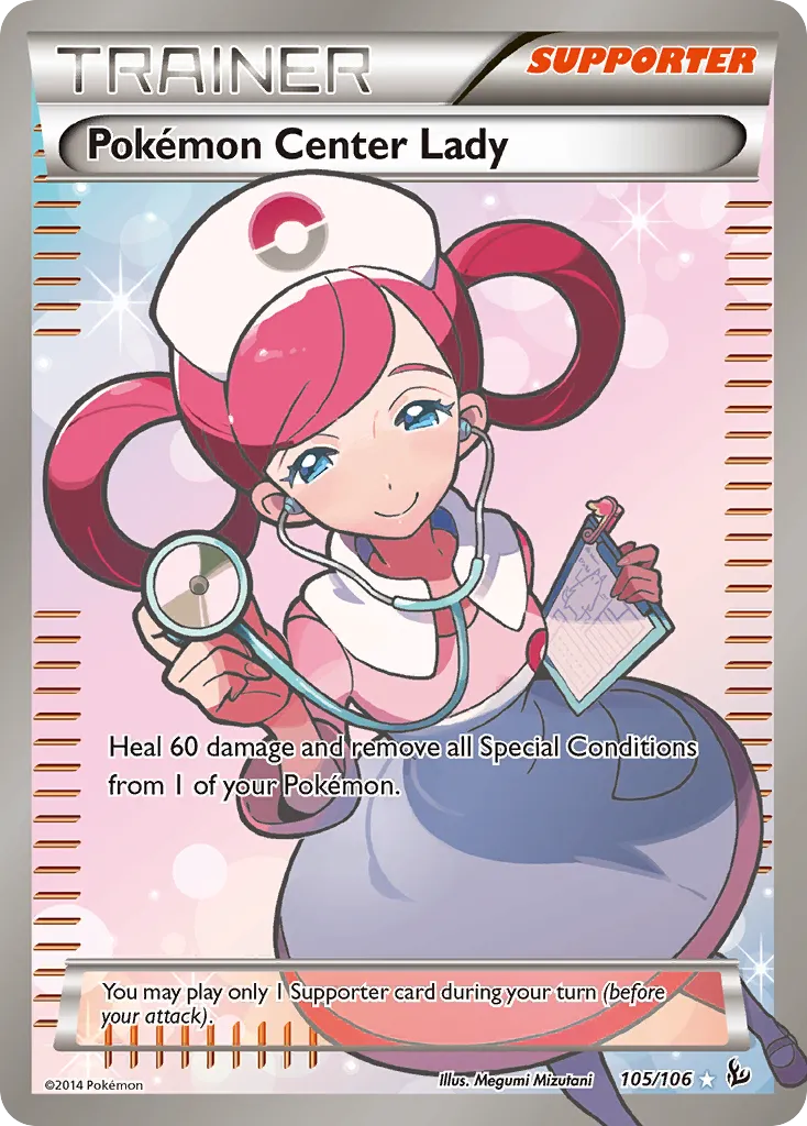2014 Flashfire Pokémon Center Lady #093/106 Uncommon card image