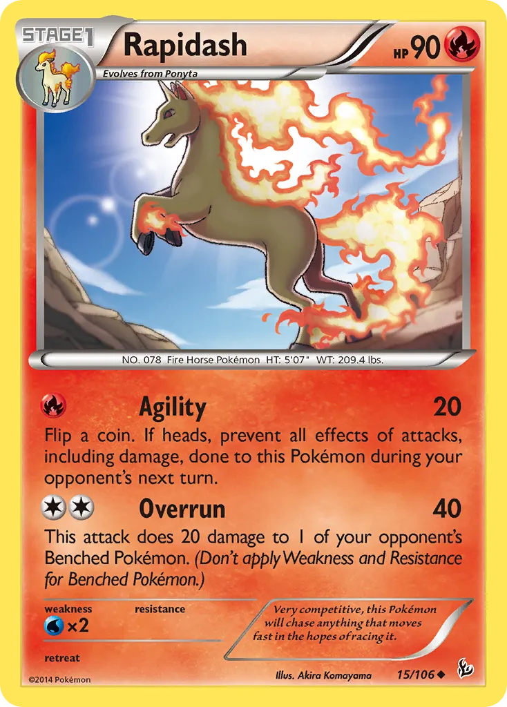 2014 Flashfire Rapidash Uncommon #015/106 Uncommon card image