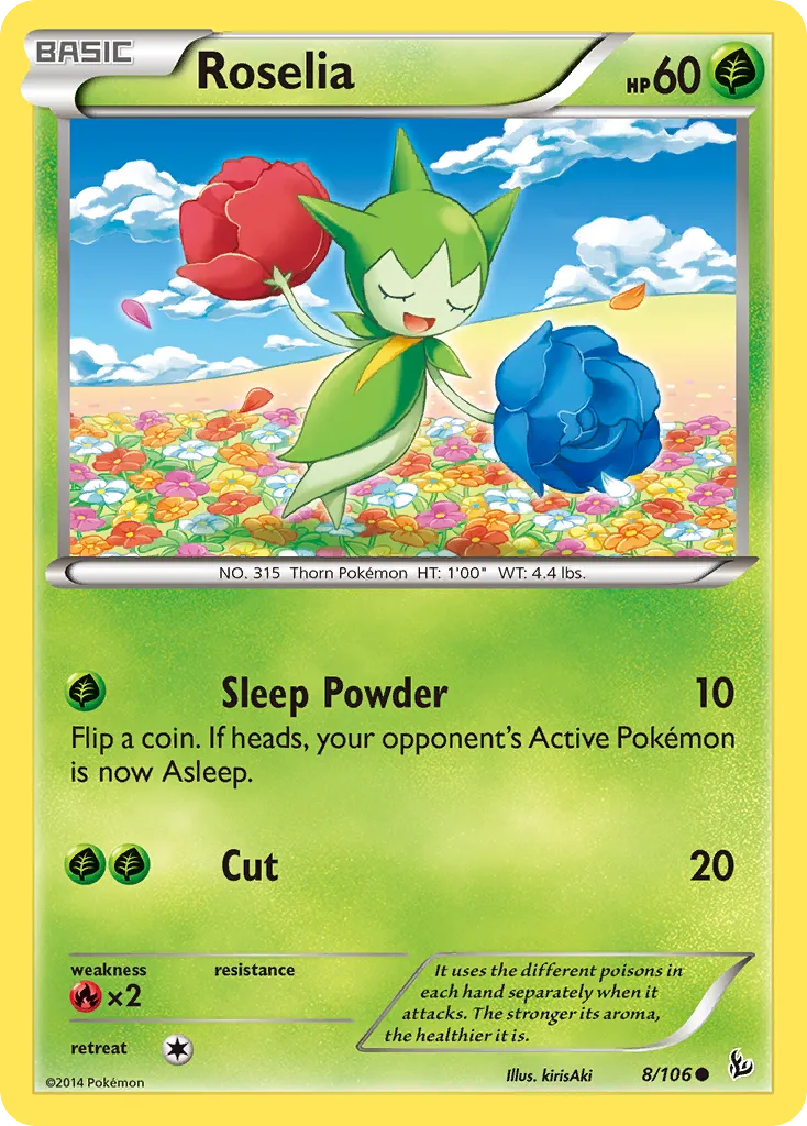 2014 Flashfire Roselia Common #008/106 Common card image