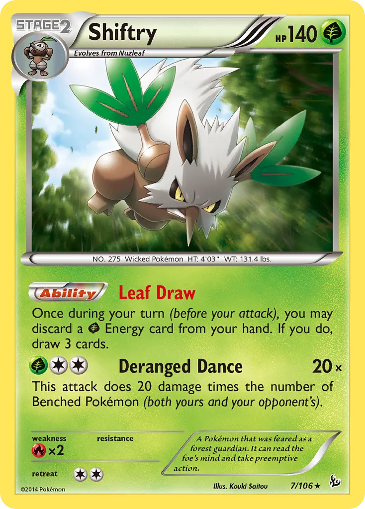 2014 Flashfire Shiftry Rare Holo #007/106 Rare Holo card image