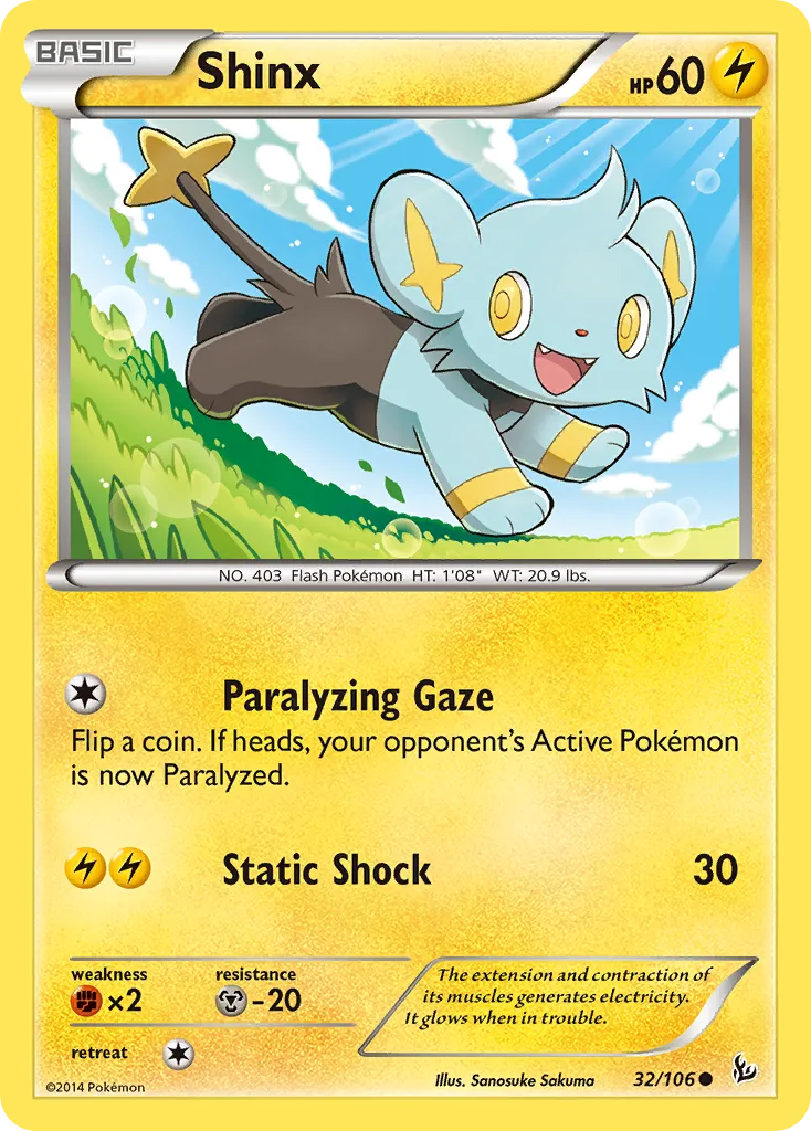 2014 Flashfire Shinx Common #032/106 Common card image