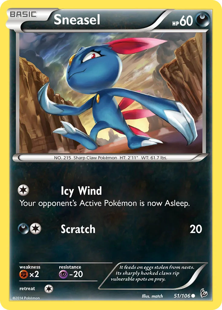 2014 Flashfire Sneasel #051/106 Common card image