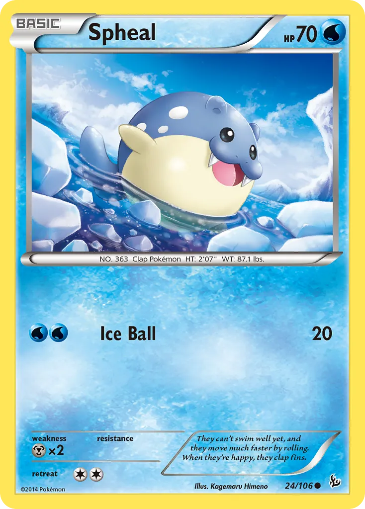 2014 Flashfire Spheal Common #024/106 Common card image
