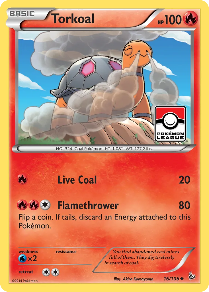 2014 Flashfire Torkoal Uncommon #016/106 Uncommon card image