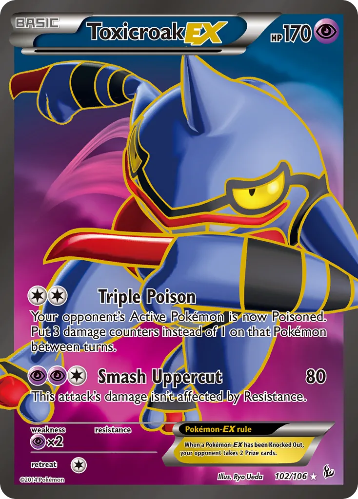 2014 Flashfire Toxicroak-EX Rare Holo EX #041/106 Rare Holo EX card image