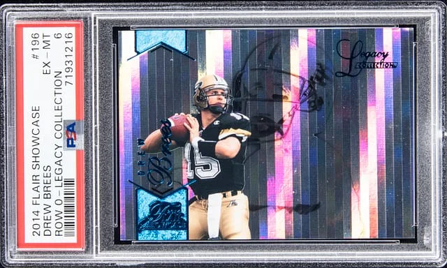 2014 Fleer Flair Showcase Drew Brees Row 0 Legacy Collection #196 card image