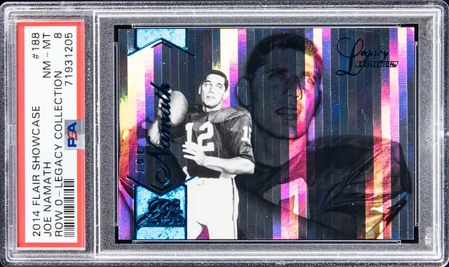 2014 Fleer Flair Showcase Joe Namath Row 0 Legacy Collection #188 card image