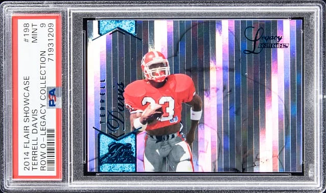2014 Fleer Flair Showcase Terrell Davis Row 0 Legacy Collection #198 card image