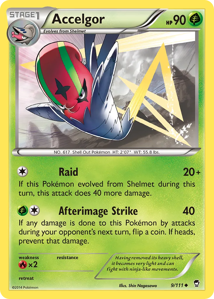 2014 Furious Fists Accelgor #009/111 Uncommon card image