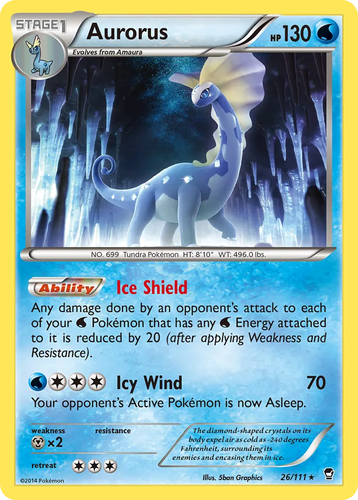 2014 Furious Fists Aurorus Rare #026/111 Rare card image