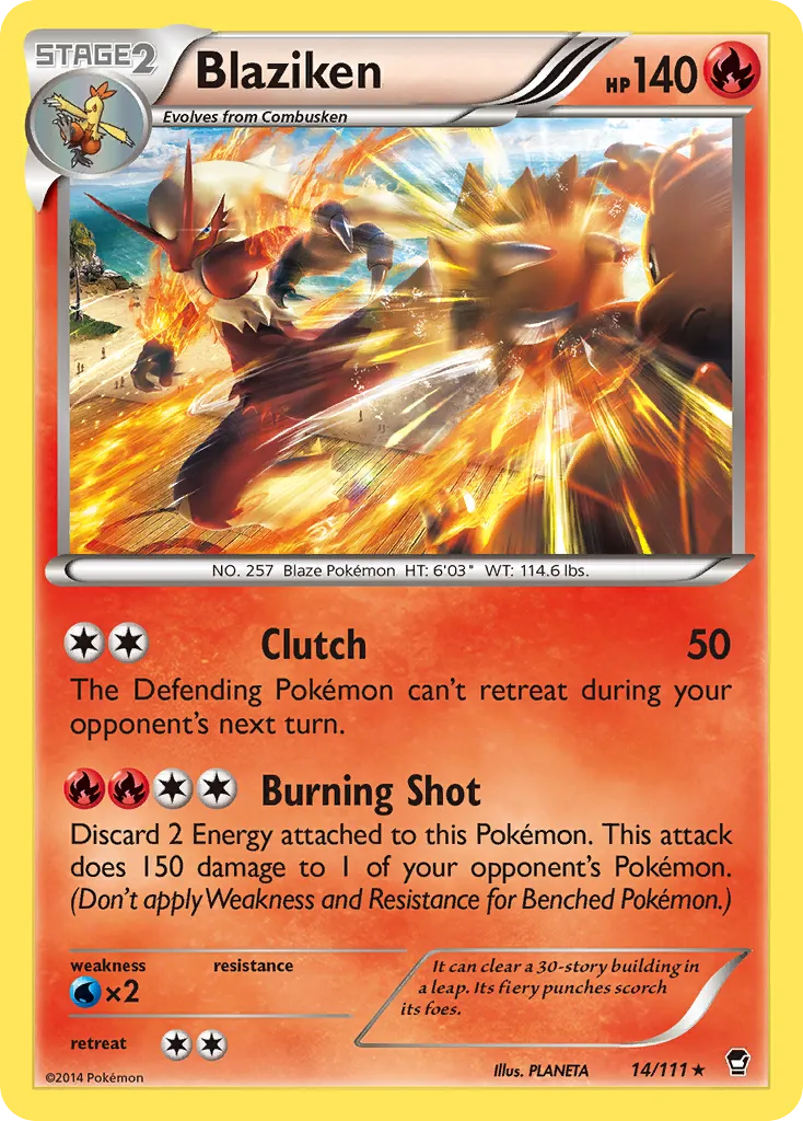 2014 Furious Fists Blaziken Rare Holo #014/111 Rare Holo card image
